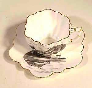 Rare antique souvenir cup and saucer Hyannis Yacht Club