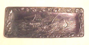 Rare antique souvenir WHALING tray.