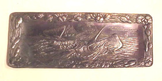 Rare antique souvenir WHALING tray.