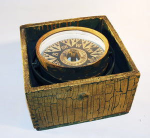 Rare antique whaleboat dry card compass by Merrill