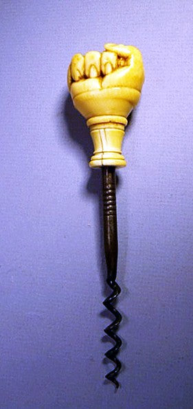 Rare antiquw ivory FIST corkscrew
