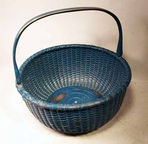 Rare painted antique Nanucket Lightship Basket by Sandsbury