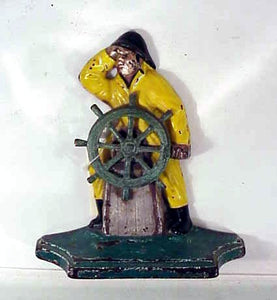 Rare painted cast iron doorstop