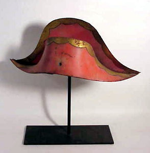Rare painted Officer's Hat tin sign