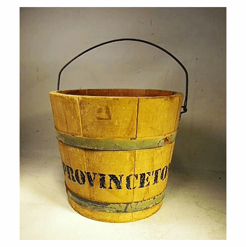 Rare painted wooden pail PROVINCETOWN FISH CO,