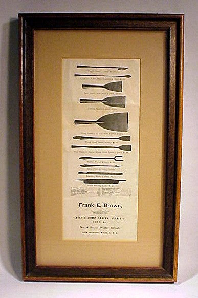Rare printed broadside of whaling irons