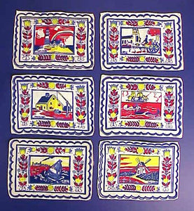 Rare set of six TONY SARG Nantucket napkins