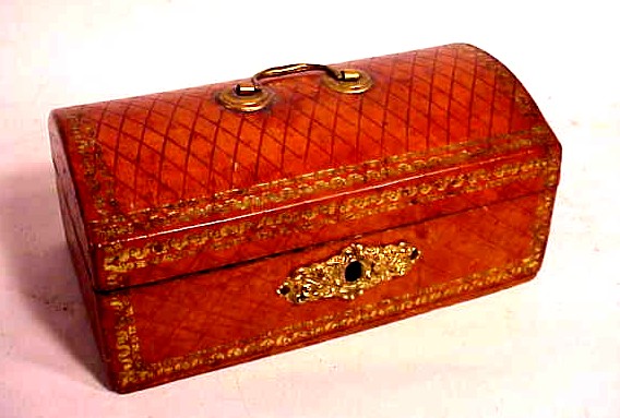 Superb antique leather covered document box