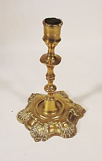 Superbly nade Queen Anne style brass candlestick