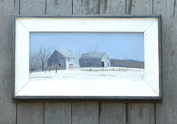 Two Barns Painting by John Austin