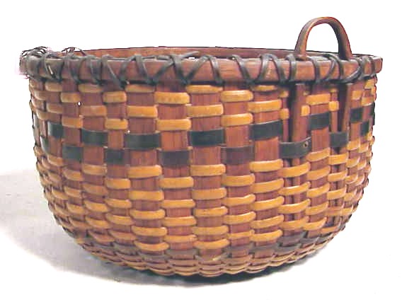 Very rare early Nantucket Lightship basket dated 1860