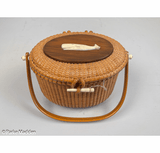 Vintage 7" Oval Nantucket Lightship Basket Purse by Paul Whitten 1972