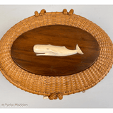 Vintage 7" Oval Nantucket Lightship Basket Purse by Paul Whitten 1972