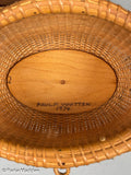 Vintage 7" Oval Nantucket Lightship Basket Purse  by Paul Whitten 1974