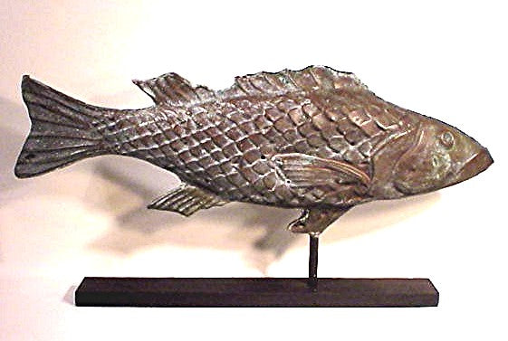Vintage American copper fish weathervane