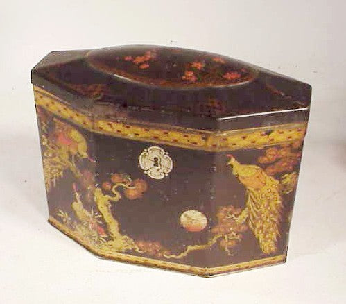 Vintage BISCUIT box in tea caddy form.