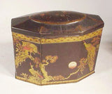 Vintage BISCUIT box in tea caddy form.