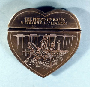 Vintage brass heart shaped box