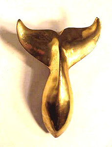 Vintage brass WHALE'S TAIL doorknocker