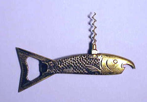 Vintage brasss FISH corkscrew