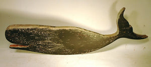 Vintage carved and painted wooden SPERM WHALE weathervane