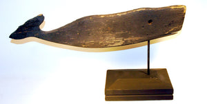 Vintage carved wooden Sperm whale weathervane