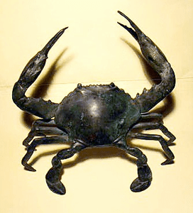 Vintage cast bronze CRAB ornament