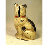 Vintage cast iron CAT BANK