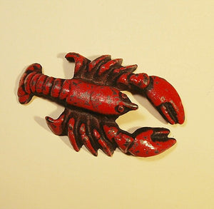 Vintage cast iron red LOBSTER bottle opener
