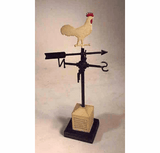 Vintage cast metal miniature weathervane on stand