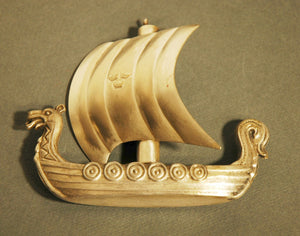 Vintage cast metal VIKING SHIP corkscrew