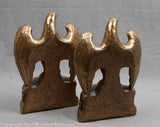 Vintage Eagle Bookends with Black Base by Marion Bronze