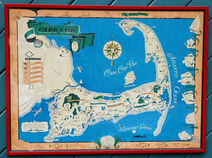 Vintage large size map of CAPE COD