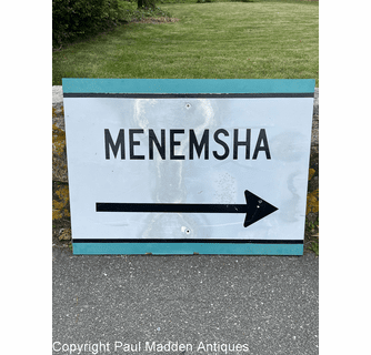 Vintage Martha's Vineyard Menemsha Road Sign