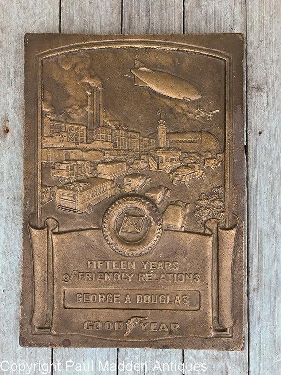 Vintage Medallic Art Goodyear Award Plaque / Automobilia from Cape Cod