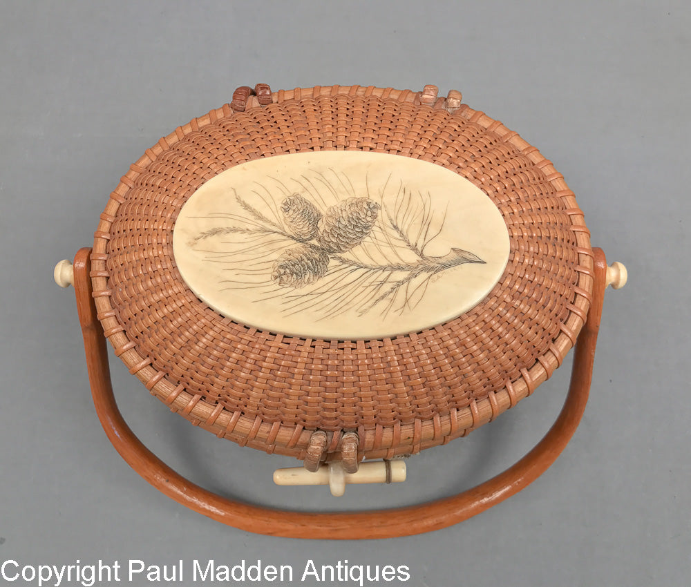 Vintage Nantucket Basket Cocktail Purse by Stephen Gibbs Paul Madden Antiques