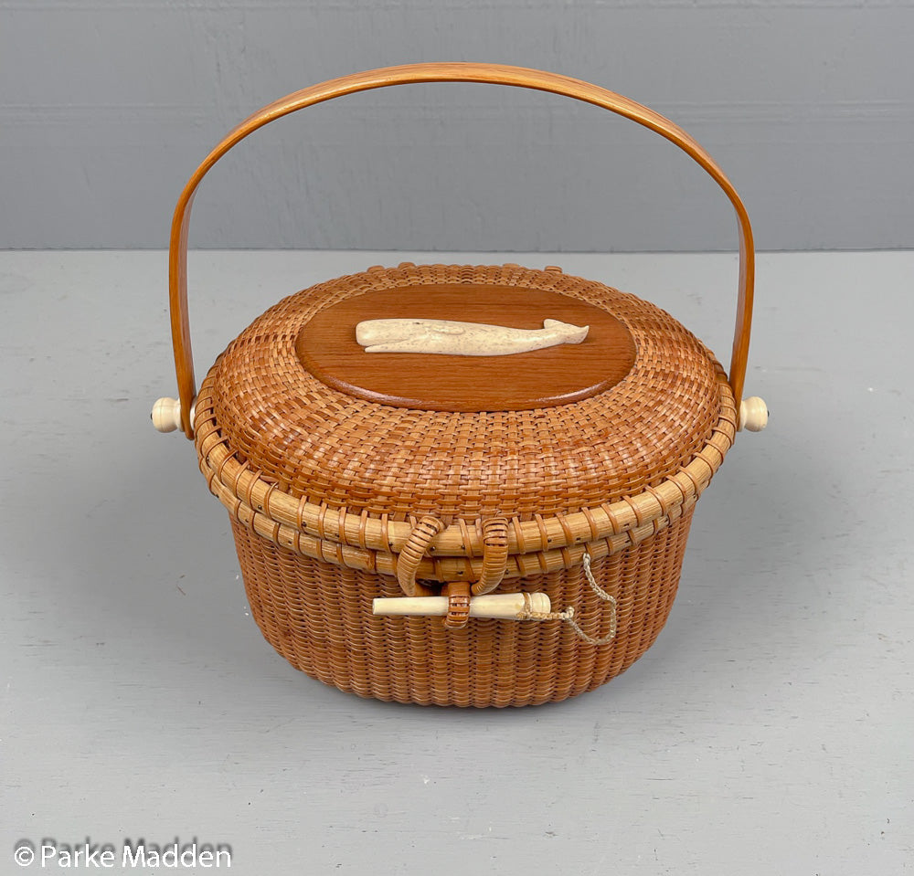 Vintage Nantucket Lightship Basket Purse by Paul Whitten 1970 Paul Madden Antiques