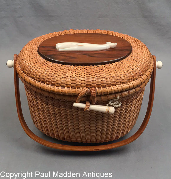 Vintage Nantucket Lightship Basket Purse by Paul Whitten 1971