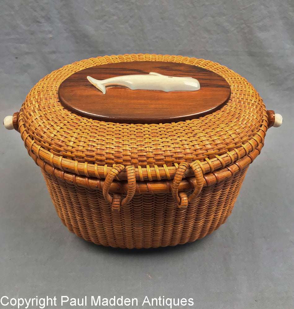 Vintage Nantucket Lightship Basket Purse by Paul Whitten 1971 Paul Madden Antiques