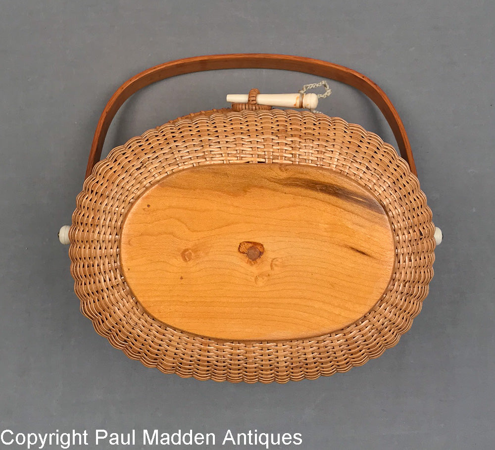 Vintage Nantucket Lightship Basket Purse by Paul Whitten 1971 Paul Madden Antiques