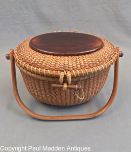 Vintage Nantucket Lightship Basket Purse by Paul Whitten 1983