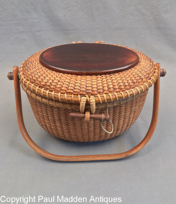 Vintage Nantucket Lightship Basket Purse by Paul Whitten 1983
