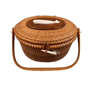 Vintage Nantucket Lightship Basket Purse by The Wooden Jug 1969