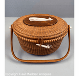 Vintage Nantucket Lightship Basket Purse by The Wooden Jug 1969