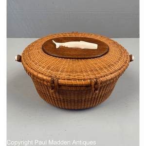 Vintage Nantucket Lightship Basket Purse by The Wooden Jug 1969