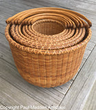 Vintage Nest of 8 Nantucket Lightship Baskets by Irving Burnside