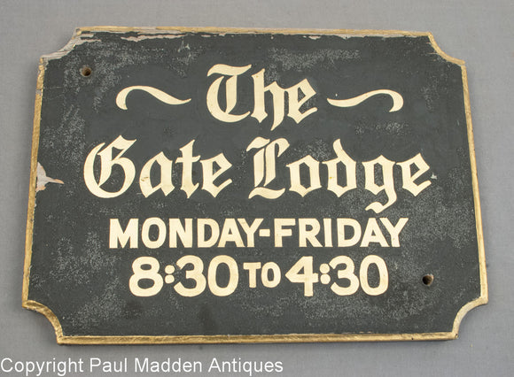 Vintage Oyster Harbors Gate Lodge Sign