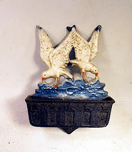 Vintage painted cast iron wall box