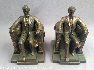 Vintage Pair of DC French Lincoln Memorial Bookends by Jennings Bros