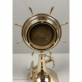 Vintage Polished Brass Watrous Ship's Wheel Barometer